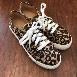 So Leopard Print Platform Sneakers Size 8